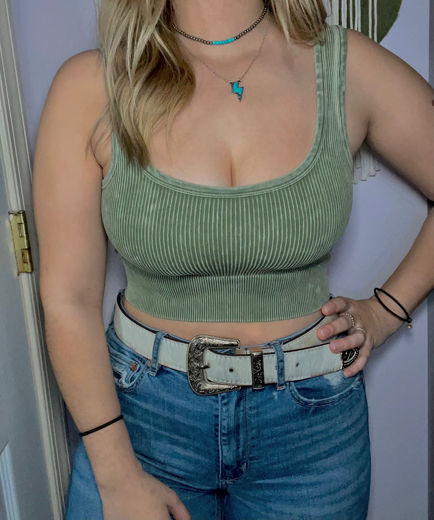 Washed Ribbed Crop Top