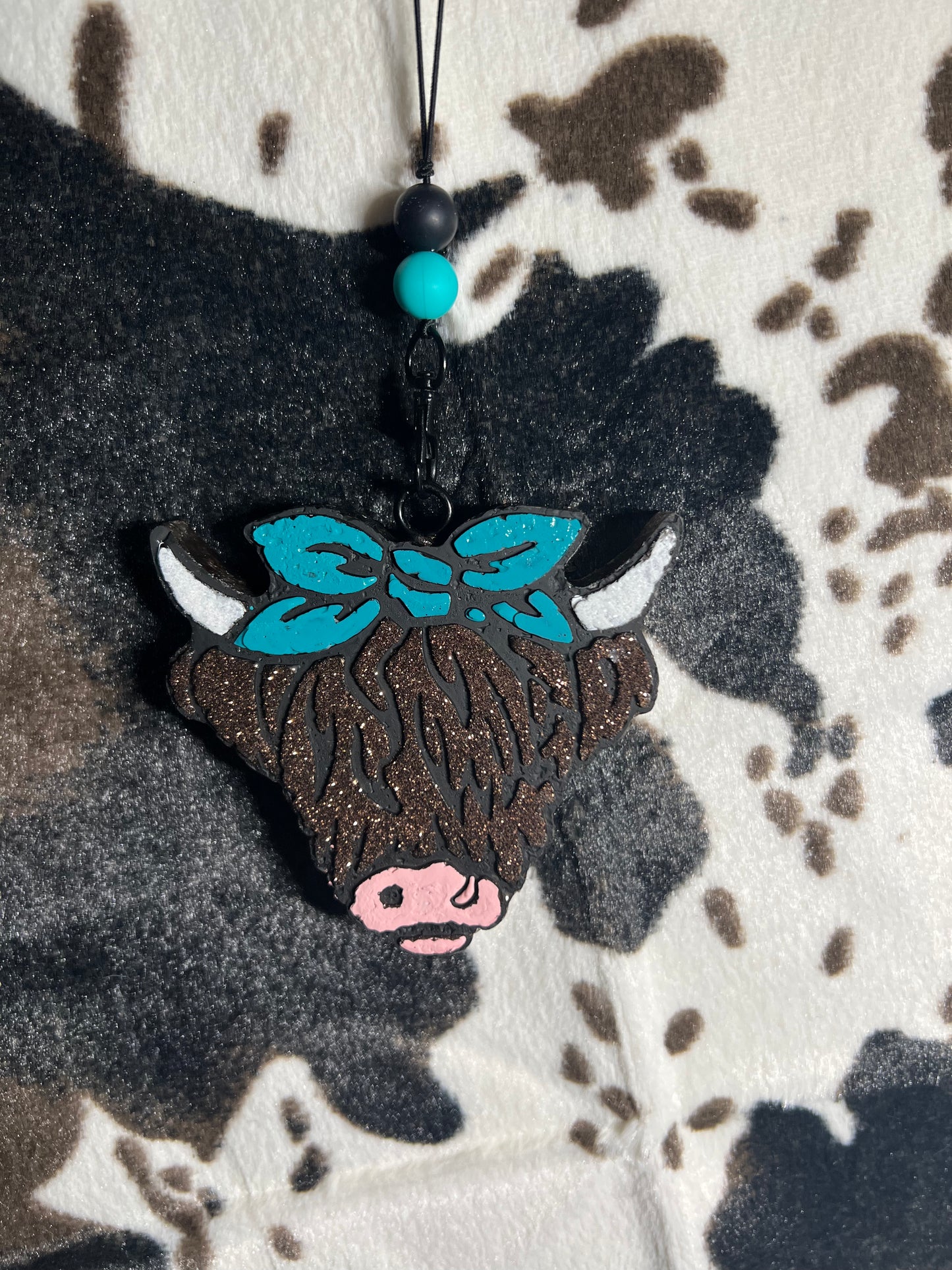 Pink Bow Highland cow