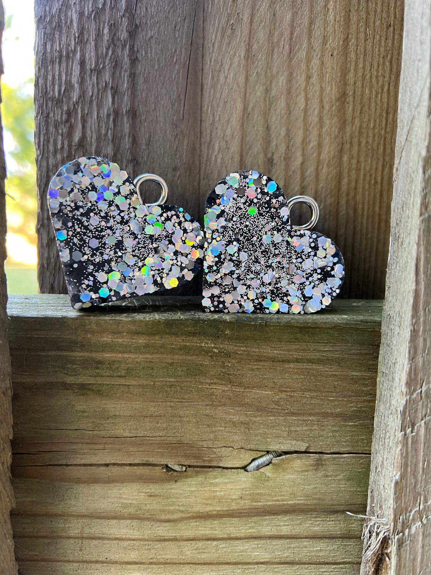 Confetti Sparkled Heart Vent Clips