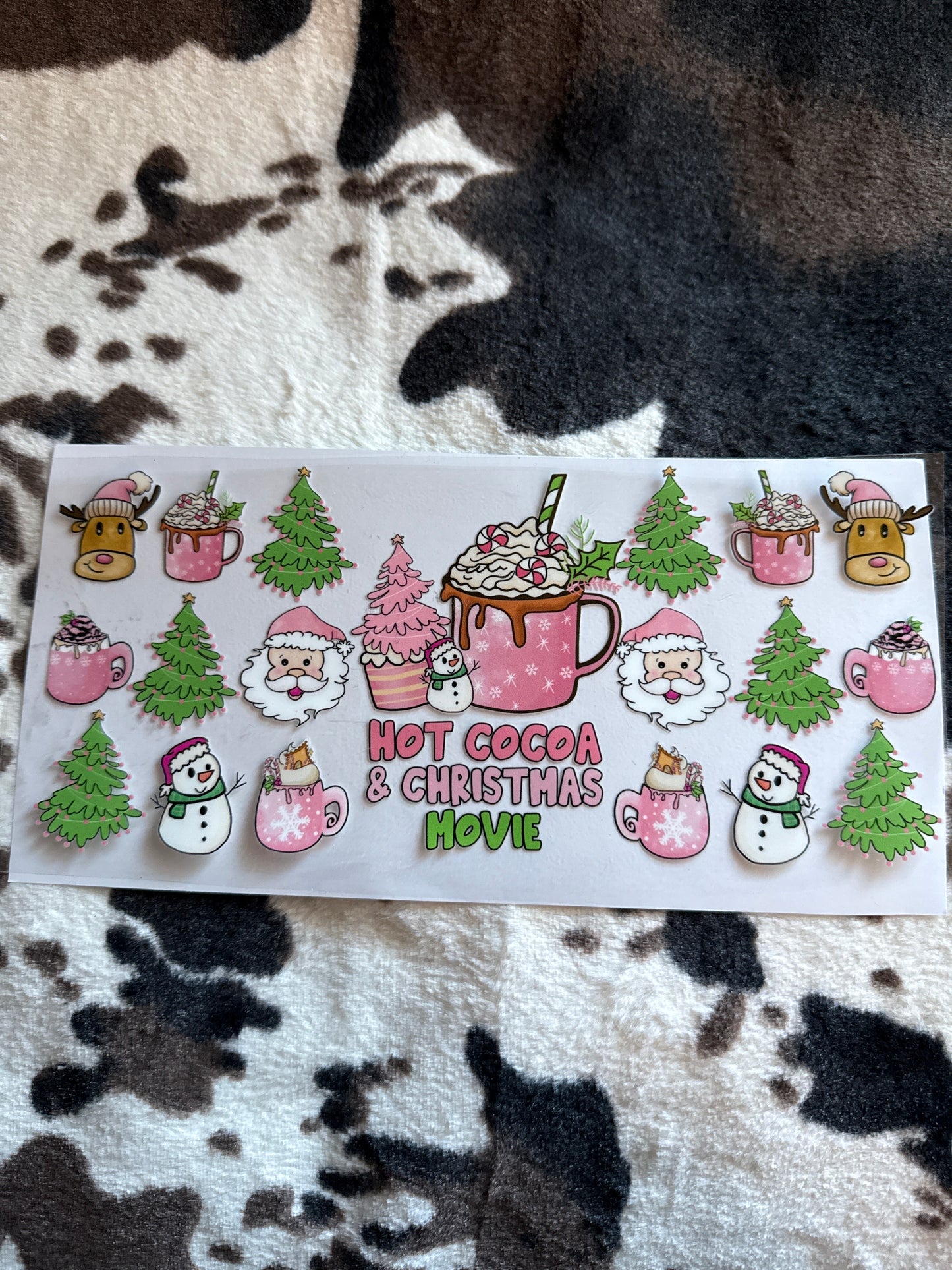 Hot cocoa and Christmas movies Pink theme