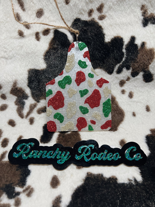 Christmas Cow Tag