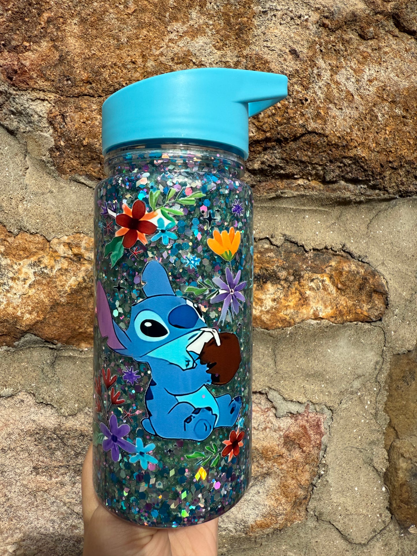 10oz kids snowglobe Stitch Glitter Cup