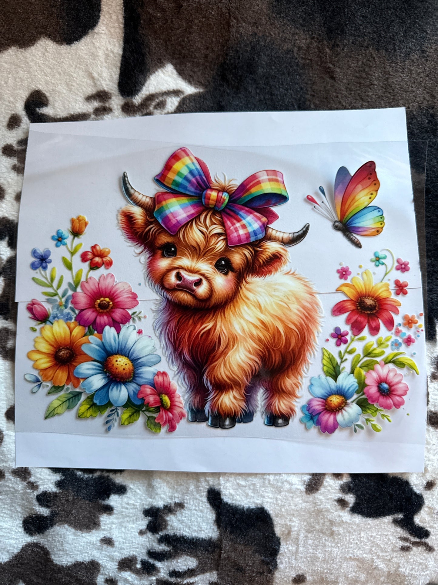 Rainbow Highland Cow (Fits 24oz or bigger)