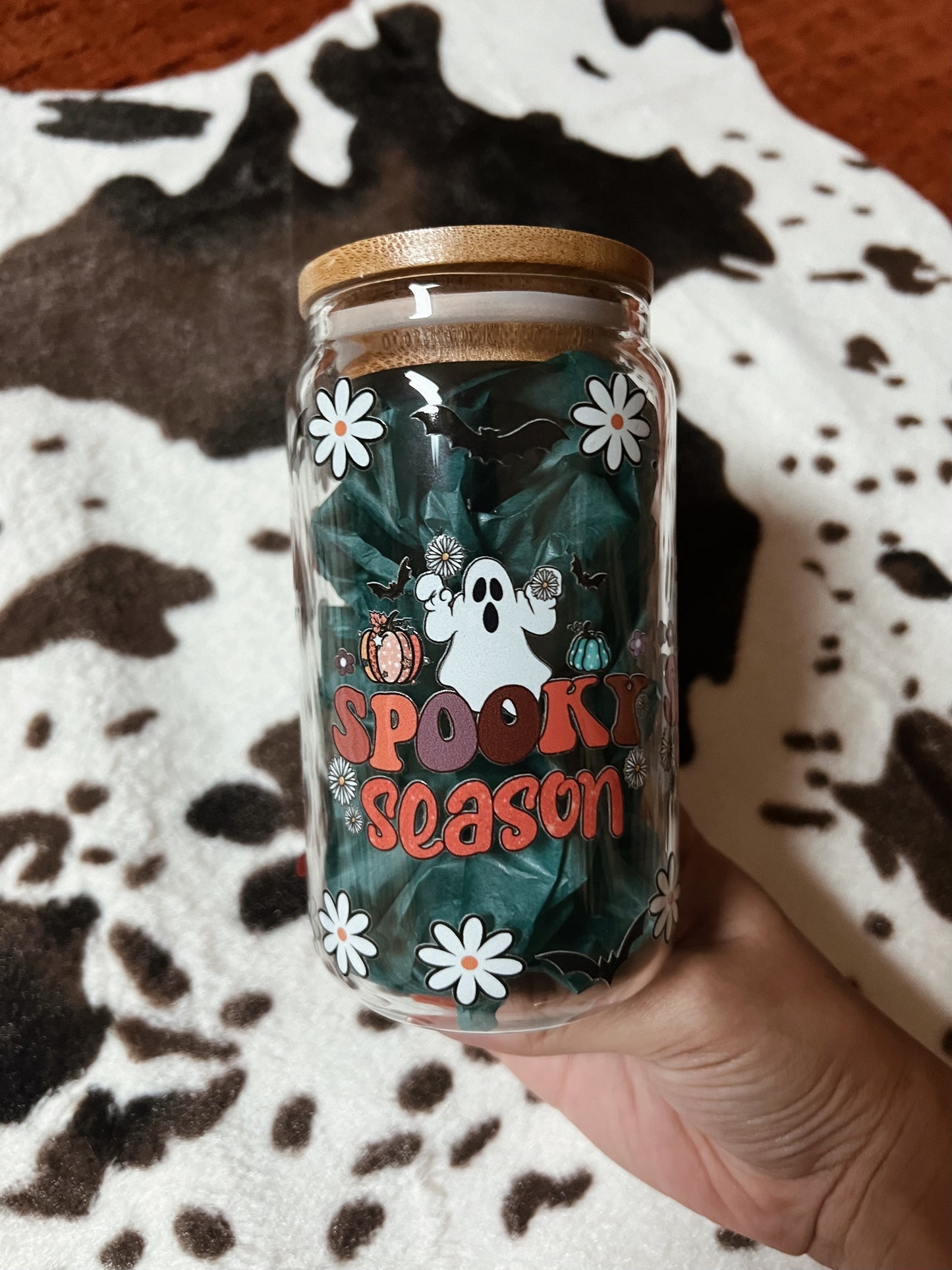 Let’s go Ghouls 16oz Glass Tumblr