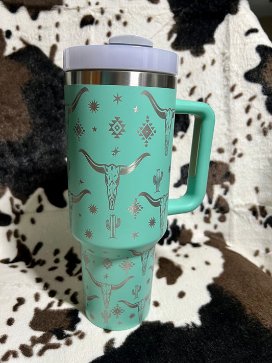 Longhorn Engraved 40oz Tumbler