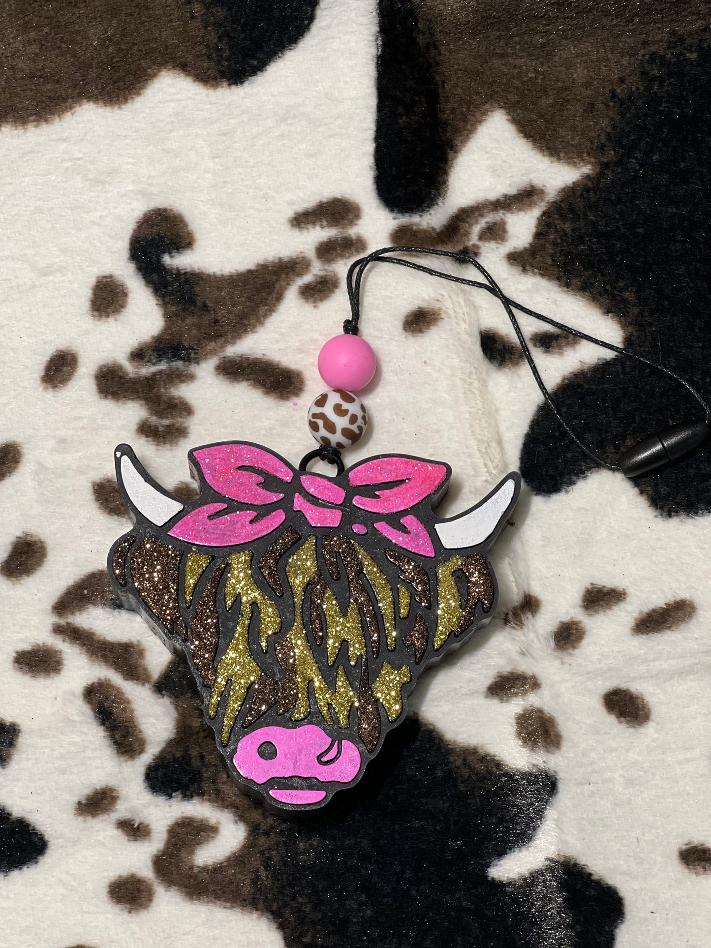 Pink Bow Highland cow
