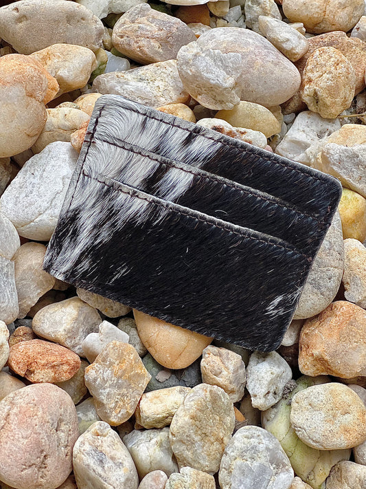 Black Hair on Hide Card Holder
