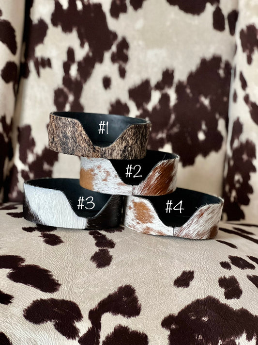 Cowhide Coaster Holder