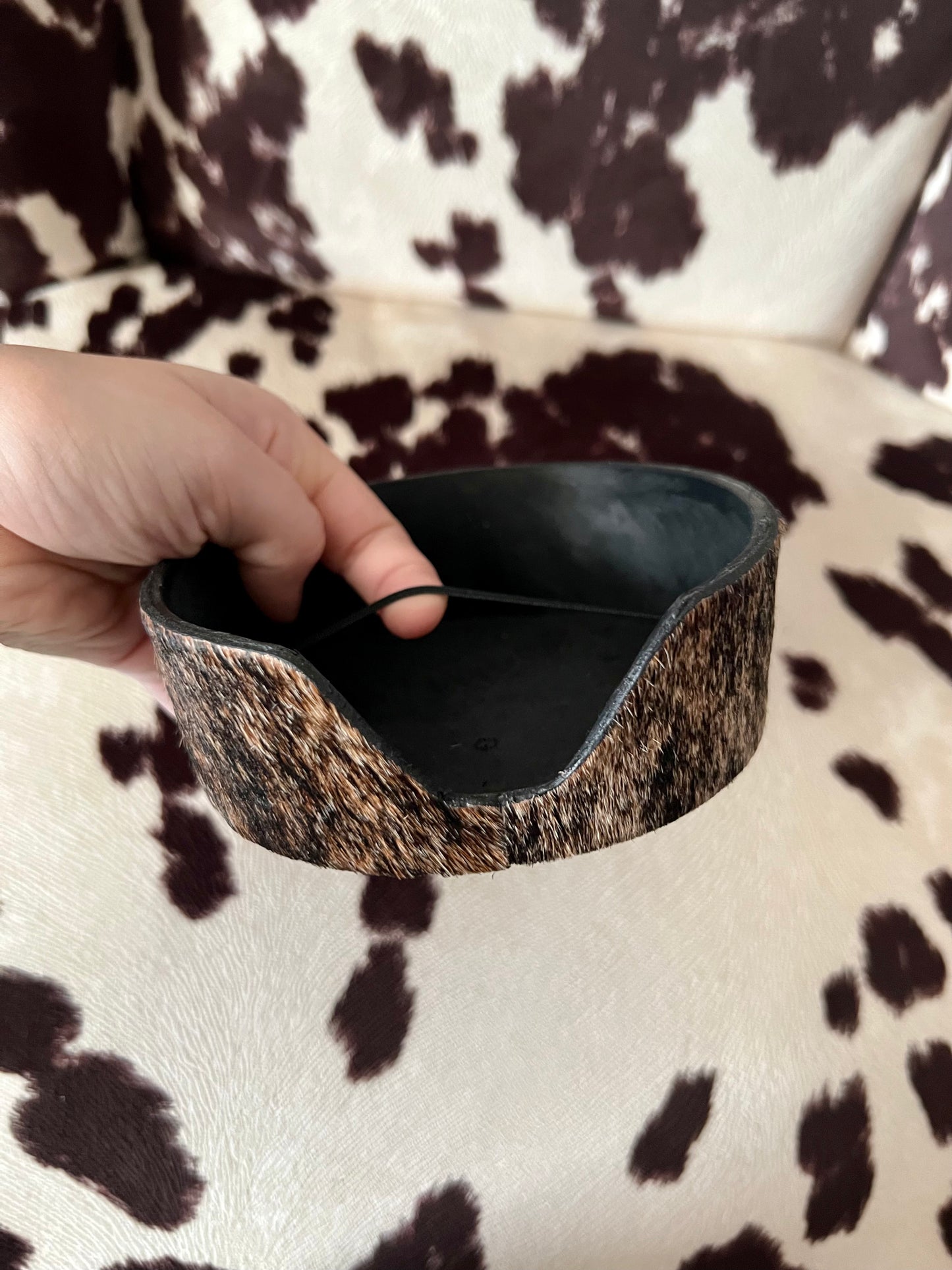 Cowhide Coaster Holder