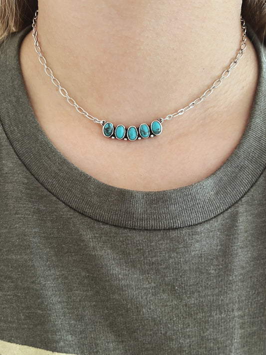 Multi Stone Turquoise Choker