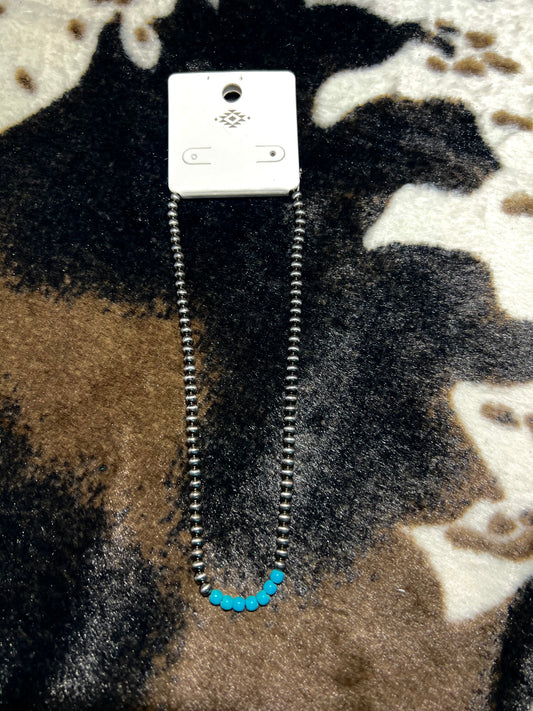 Navajo Turquoise Pearl Choker