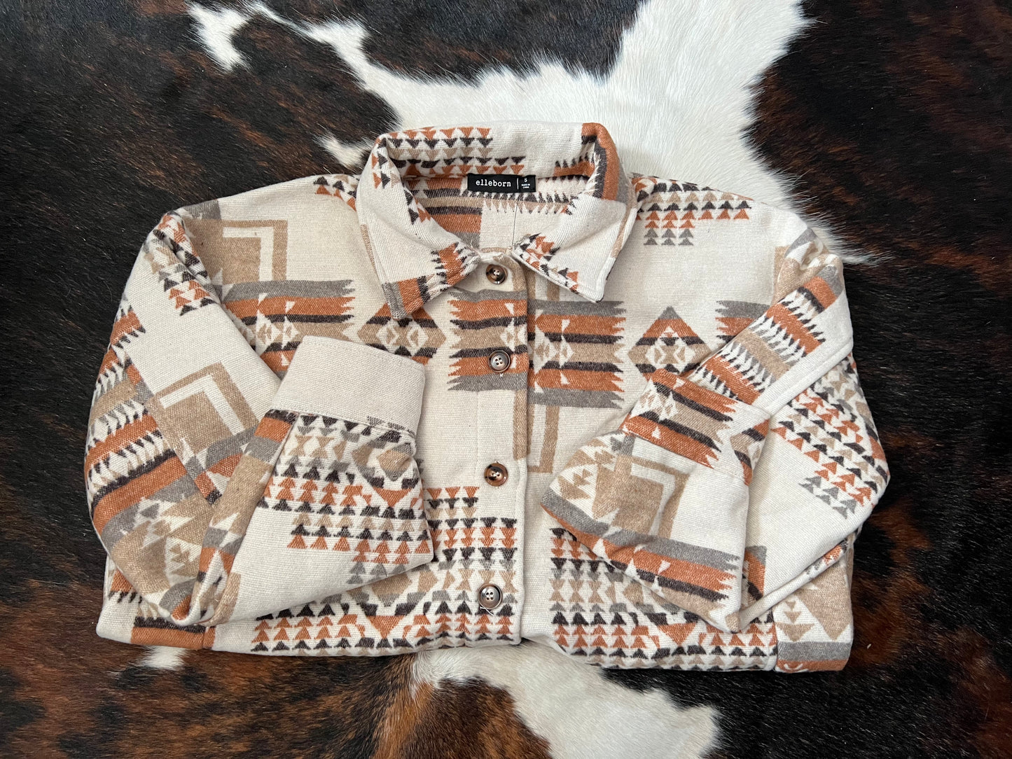 Rusty Orange Aztec Shacket