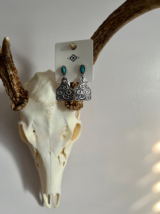 Turquoise Ear Tag Earrings