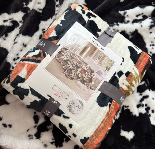 Aztec Cow Super Plush Blanket